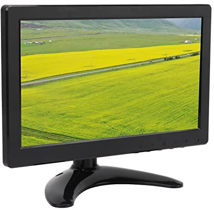 Mini Moniteur D'ordinateur 9 Pouces, 1024 X 600 HD Petit Moniteur de sécurité Portable TFT LED Display Prise en Charge VGA HDMI BNC AV USB DC Entrée avec Support et Télécommande,
