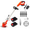Mediawave Store - Cordless, 36W Tagliaerba 18000 G/min Giardinaggio, Senza Fili, Decespugliatore Ricaricabile, Lame Rotanti, Taglia Cespugli, Doppia Batteria Litio