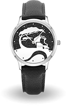 DUR Uhr Kompass oder „Küste“ mit Strandsand oder Lavasand, wasserdichte Edelstahl-Uhr mit Saphir Glas, Armband aus Leder oder Edelstahl, Damen und Herren