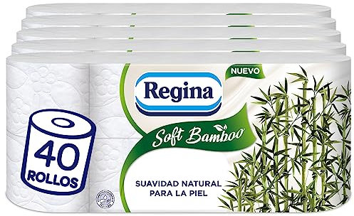 Regina Soft Bamboo Toilettenpapier, 40 Rollen, 3 Schichten, 160 Blatt, natürliche Weichheit für Ihre Haut, Toilettenpapier aus Bambusfasern, Papierverpackung, FSC-zertifiziert