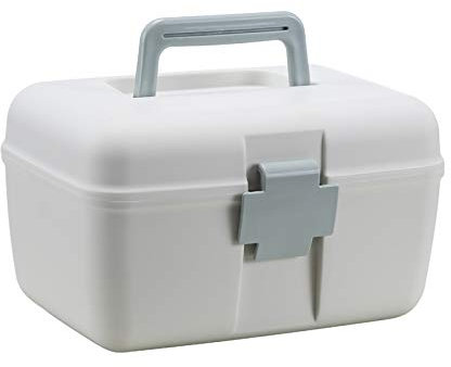 luckxuan Erste Hilfe Set/Verbandskasten Kunststoff Aufbewahrungsbox Medizin Nähen Organizer Mehrzweckorganisator mit abnehmbarem Fach Familienmedizin Box (Color : Blauw)