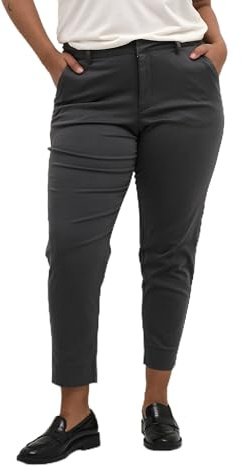 KAFFE CURVE Casual Hose KCleana Damen Hose Slim Fit Große Größen Casual Chino Stoffhose 54, Dark Shadow 54