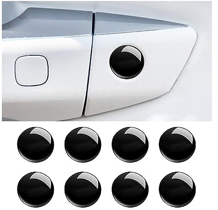 JNNJ 8 Pcs Car Door Lock Keyhole Cover, Anti-Rust Protective Cap Trim Cover, Self-Adhesive Car Exterior Door Lock Keyhole Accessories, Car Door Lock Cover Protector, Automotive Accessories(Black)