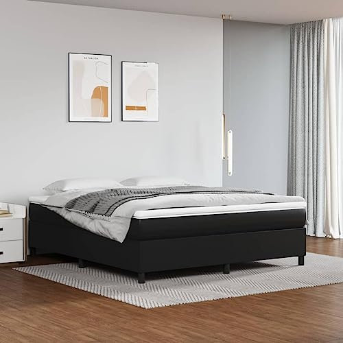 SKM Boxspringbett Schwarz 180x200 cm Kunstleder, Weight: 27.3 kg, 3121059