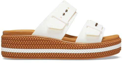 Crocs Damen Brooklyn Woven Buckle Sandal, Gips, 34/35 EU