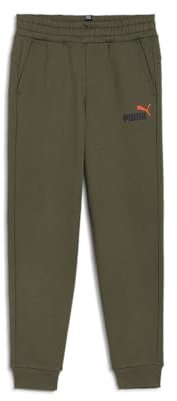 PUMA Jungen ESS+ 2 Col Logo Pants FL Cl B Gestrickte Hosen, Dark Olive, 140 EU