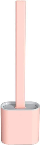 JQFDD Brosse de Toilette WC Silicone Brosses WC et Supports avec Base de Filtre à Eau Balayette WC en Silicone Antibactérienne à Séchage Rapide, Montage Mural,Rose