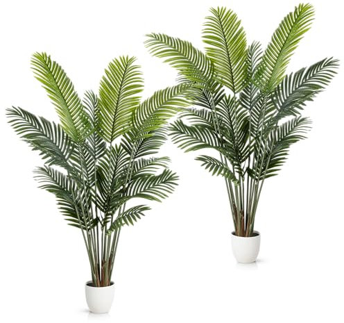 PASCH® 2 x Areca Kunstpalme groß (160 cm) - Naturgetreu & Langlebig | Realistische Kunstpflanzen groß | Künstliche Pflanzen groß | Palme künstlich | Künstliche Palme für EIN natürliches Ambiente