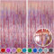 SULOLI 2 Stück Lametta Vorhang,Rosa Gold Glitzer Vorhang,Luftschlangen,Vorhang Hintergrund Dekoration für Party Deko Geburtstag Hochzeit Neujahr Halloween Karneval