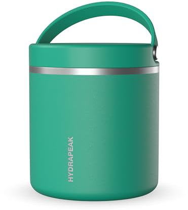 Hydrapeak 25oz Stainless Steel Vacuum Insulated Thermos Food Jar | Thermos for Hot Food and Cold Food, Wide Mouth Leak-Proof Soup Thermos for Adults, 10 Hours Hot and 16 Hours Cold (Kelly Green)