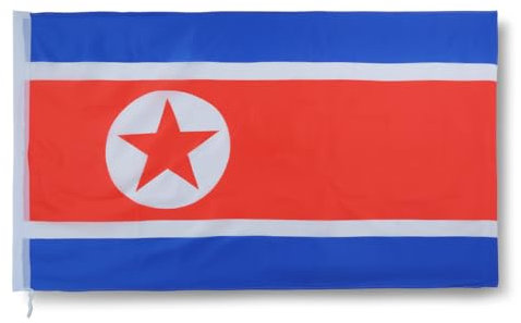Sonia Originelli premium Fahne für jede Gelegenheit - hissfertig & wetterfest -Größe: ca. 90 x 150 cm, Farbe: Nordkorea