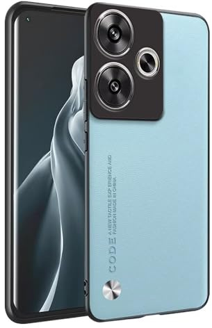 HAFFAN Funda Protectora para Poco F6 (6.67 Inches), Estilo Imitación Cuero - Azul Claro