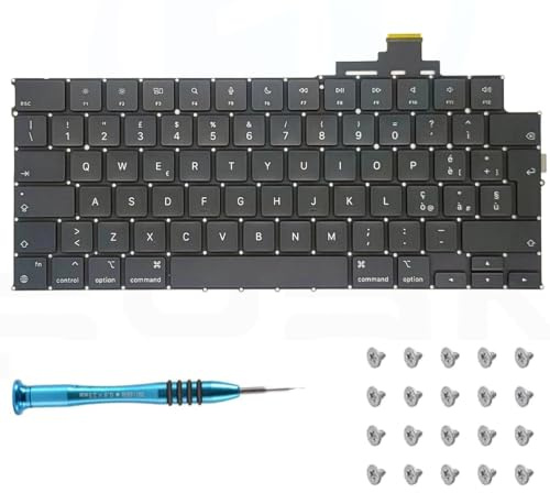 OLVINS IT Tastiera Italiana per MacBook Air Retina M2 13.6 Pollici A2681 Tastiera 2022 Anno EMC 4074