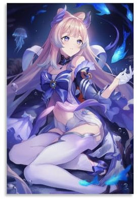 YBJDLO Game Genshin Impact Kokomi Poster, Zimmer, Wohnzimmer, Dekor, moderne ästhetische Wandkunst, Geschenk für Freunde, Bett, ungerahmt, 20 x 30 cm