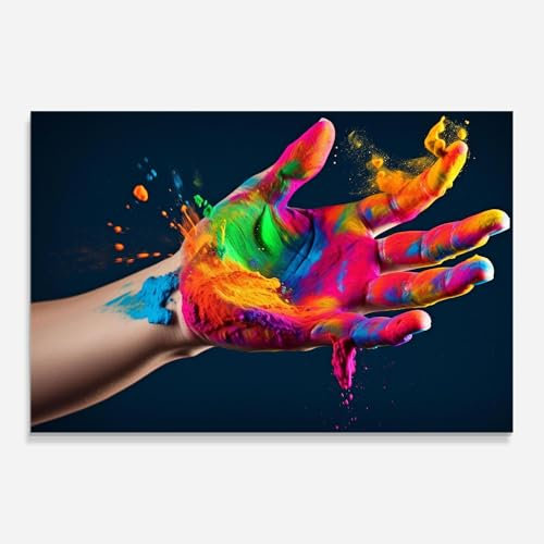 ARTHUB Cuadro de cristal, Colorful Hand, 50x70 cm