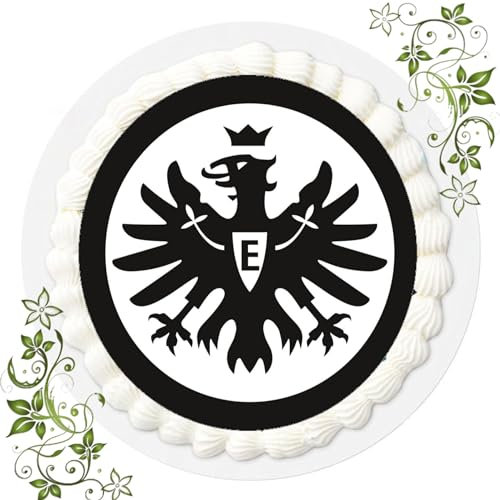 Für den Geburtstag ein Tortenbild, Zuckerbild mit Motiv, Essbares Foto für Torten, Tortenbild, Tortenaufleger Ø 20cm FONDANT Fussball Frankfurt Nr. 47