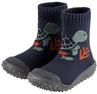 Sterntaler Calcetines de aventura para bebé, diseño de tortuga, azul, 26