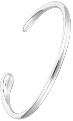 MILAKOO Edelstahl Teardrop Armreif Armband Chunky Offene Manschette Glänzend Silber Minimalist Armband