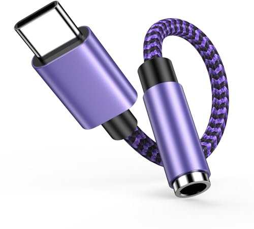 USB C auf Klinke, USB C auf 3 5mm Klinke Kopfhörer Adapter, Typ C aux Audio Adapter für Samsung Galaxy S25/S24/S23 Ultra/A55/A35/A16/Note 20, iPhone 16/15/Pro Max/Pro/Plus, Huawei,Pixel,iPad Pro