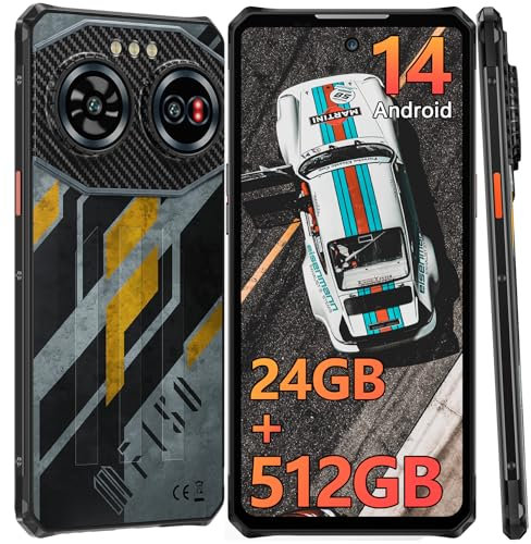 IIIF150 Air 3 Outdoor Smartphone Android 14, 24GB RAM+512GB ROM Outdoor Handy Ohne Vertrag, 100MP+20MP Nachtsicht, 5500mAh/30W Baustellenhandy, 6.6 Bildschirm, IP68 Wasserdicht/NFC/4G Dual SIM/OTG