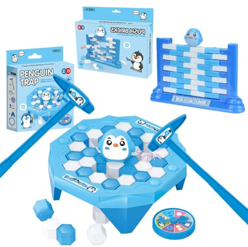 OPVXZAD Pinguin Escape Gesellschaftsspiele,Ice Pick Pinguin Challenge,2-4 Spieler Kinder Familie Spaß Spiel,Kinderspiele,Eisbrecher-Spiel,Kinder Party Spiele Alter 3+,Fun Familie Brettspiele