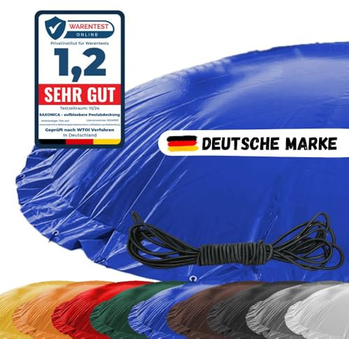 Aufblasbare Poolabdeckung SonaAir - Poolkissen in verschiednen Größen und Farben - Kein Schmutz Mehr im Poolwasser mit Aufblasbarer Plane (blau (RAL 5002), Oval 600 x 320 cm)