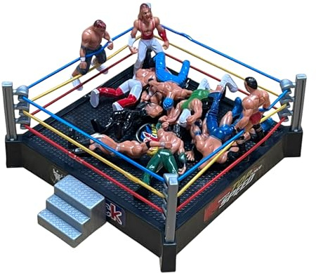 PNJB Mini WWE Wrestling Ring Toys, 12 Mini Wrestlers Action Figures, Superstar Fight Ring, Realistic Superstar Figures, Versatile, Imaginative Play