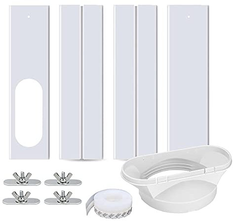 Portable Air Conditioner Window Seal Kit with Adjustable Plates for Sliding Glass Doors and Windows AC Vent Kit with Hose Adapter for Easy Installation and Improved Airflow