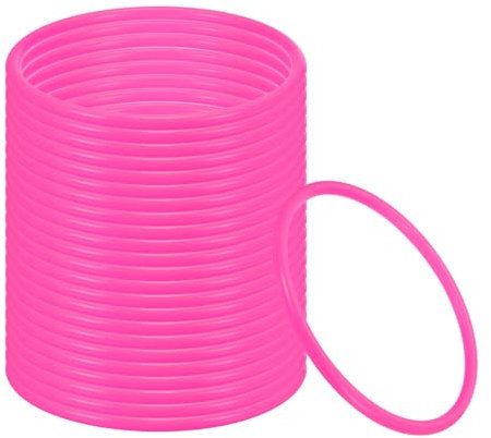 PATIKIL 5,1 Zoll Kunststoff Ringwurf-Ringe für Flaschen, 24er Pack Karneval Ringe Kunststoff Reifen für Geschwindigkeit und Geschicklichkeitsübungen im Freien, Pink
