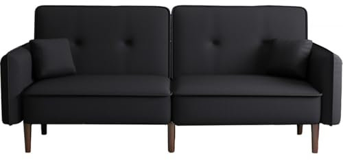 habitat et jardin Umwandelbares gerades Sofa Caspian – Schwarz