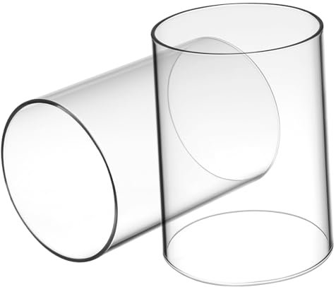 Garneck 2 Stück Glaszylinder Ohne Boden Durchmesser - Transparente Windlichtgläser Für Stumpenkerzen - Grablampenschutzbecher Perfekte Tischdekoration Für Hochzeit Und Zuhause