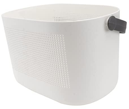 TOPBATHY Grauer Handgeführter Aufbewahrungsbehälter Waschkorb Für Toilettenartikel Aus Hochwertigem Kunststoff Robust Und Langlebig Mit Abflussloch Für Trockenheit Und Belüftung