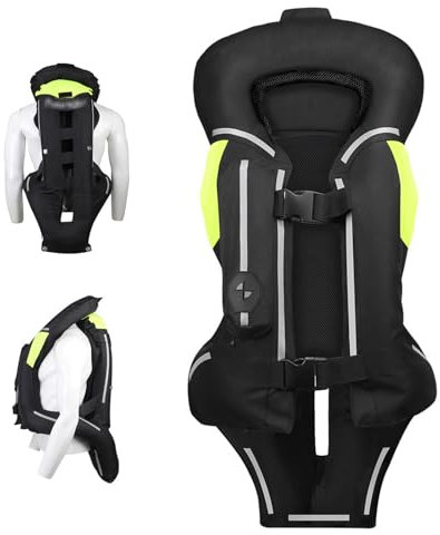 Chaleco De Ciclismo AnticaíDa (Se Infla En 0,3 S) + Espalda Plegable, Airbag Para Cuello Y Cola, Chaleco Airbag Para Motocross, Chaleco Para Moto O Chaqueta De CompeticióN,Black-2XL