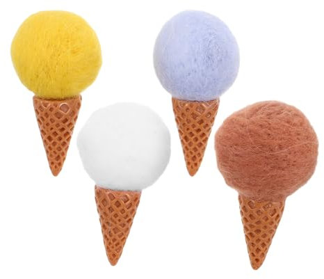 ibasenice 4stücke Bunte Wollfilz-Eiscreme Für -bastelprojekte Bunte Eiscreme- -Dekoration Für Bastelbedarf Kinderfotografie Und Party-Accessoires