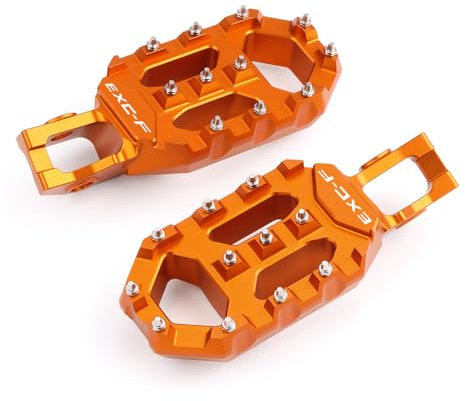 Modeer Repose-pieds de moto Enduro Orange Repose-pieds Repose-pieds pour 250/300/530 EXC/TPI 2017-2023 | Accessoires 250/350/450/500/530 EXC-F 2017-2023 (EXC-F)
