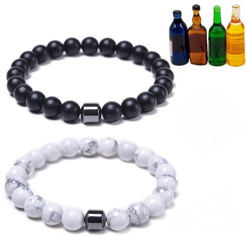 BlingNook Glame Anti-Alkohol-Armband für Frauen, verstellbare GM-Perlen, Nüchternheits-Armbänder, Hemys Häma, reduzieren den Drang zu trinken, Heißhungerattacken, lindern Angst und Stress, Schmuck
