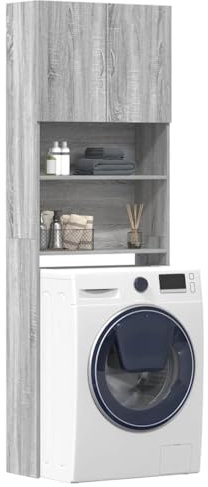 HOMTAKIE Meuble de Machine à Laver Sonoma Gris 64x24x190 cmArmoire à Lave-Linge Armoire de Salle de Bain