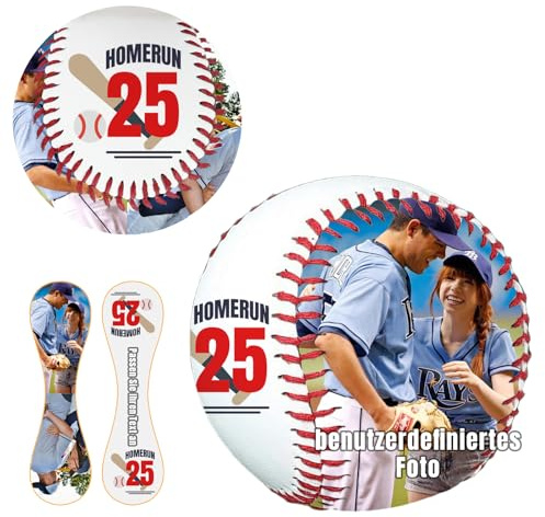 Personalisierter Baseball Individuellem Baseball mit Foto Text und Logo Personalisierte Baseballs Erinnerungsstücke Geschenke für Mann Baseballtrainer Vater Enkel