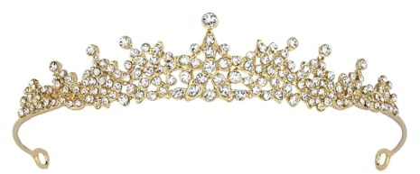 Königin Krone, Krone Damen Roségold Tiara, Handgefertigte kleine Krone für Mädchen & Frauen, Elegantes Hochzeitsdiadem, Stirnband, Krone Damen Gold für Braut, Party, Bühne, Fotoshooting