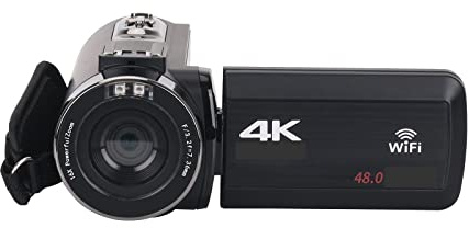 Video Camera, Full 4K Vlog Video Camera For Live Streaming Outdoor Digital Camcorder Webcam 16X Recorder Photography(No SD Card,Nero)