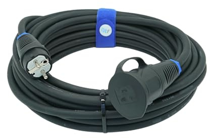 Verlängerungskabel Schuko H07RN-F 230V 3x2,5mm² PCE IP54 in Schwarz 2-50m
