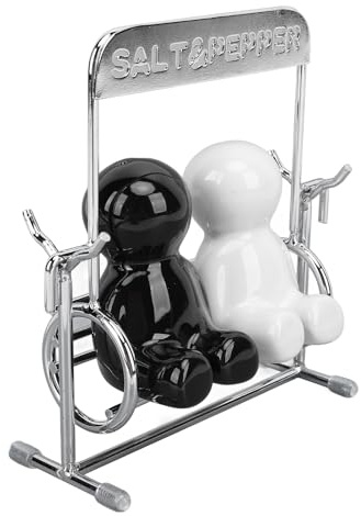 Naroote Juego de Coctelera de Cerámica de 2 Piezas, Adorable Coctelera con Diseño de Figura Oscilante, Juego de con Tapa de Acero Inoxidable, Ideal para Cocina, Mesa de Comedor, Restaurante, Barbacoa
