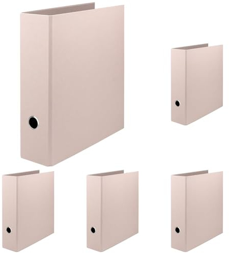 Rössler Papier 1317452580 - S.O.H.O. Ordner DIN A4 mit Hebelmechanik, Rückenbreite 85 mm, powder, 1 Stück (Packung mit 5)