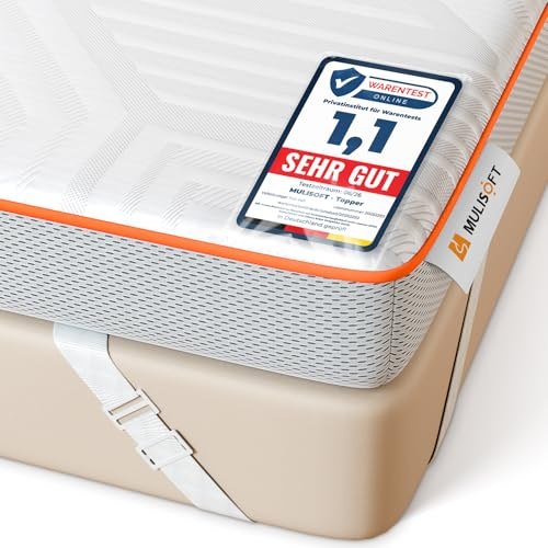 MULISOFT Surmatelas 140x200 cm, H3/H4, 7,5 cm Mousse à Mémoire de Forme Gel