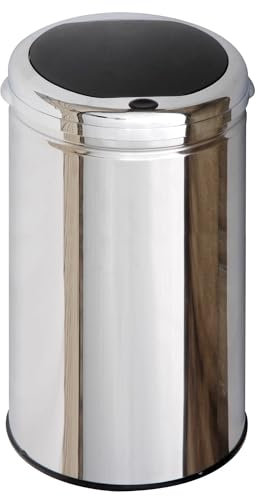 KITCHEN MOVE Poubelle de cuisine push 30L TOKYO en acier Inox avec seau Ouverture par simple pression