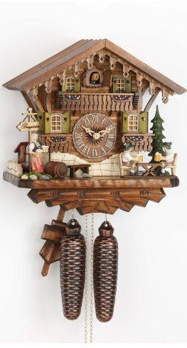 Hekas Kuckucksuhr Schwarzwaldhaus mit beweglichen Biertrinkern KA 884