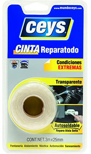 ceys - Cinta reparatodo - Cinta autosoldable muy resistente - Transparente