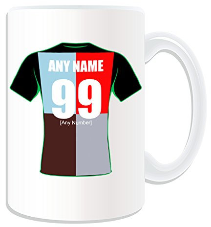 Personalised Gift - Large Quins Mug (Rugby Union Design Theme, White) - Any Name/Message on Your Unique Mug - Club RFU