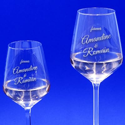 CADEAUX.COM - Lot de 2 Verres à Vin Personnalisés avec un Message et deux Prénoms - Passion - Verres à Ballon 35 cl - Idée Cadeau Personnalisé - Cadeau Saint Valentin