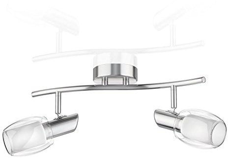 ledscom.de Deckenleuchte ELERA, 2-flammig, edelstahl matt, 2x E14 max. 25W